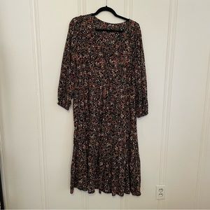 Fall Floral Midi Dress